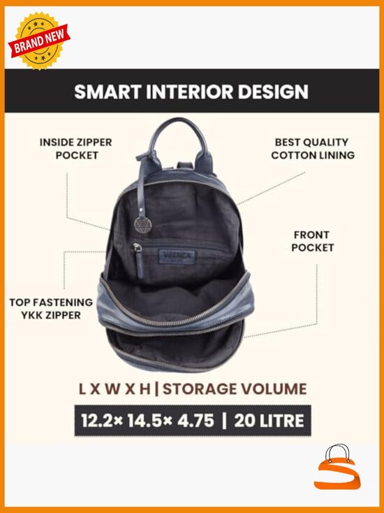 Genuine Leather Backpack for Men Women Office Casual Travel